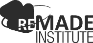 Remade Institute logo with eco leaf design.