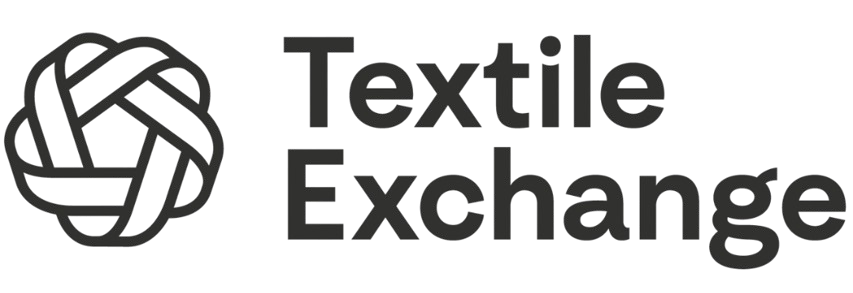 Textile Exchange brand name with woven knot icon to the left.