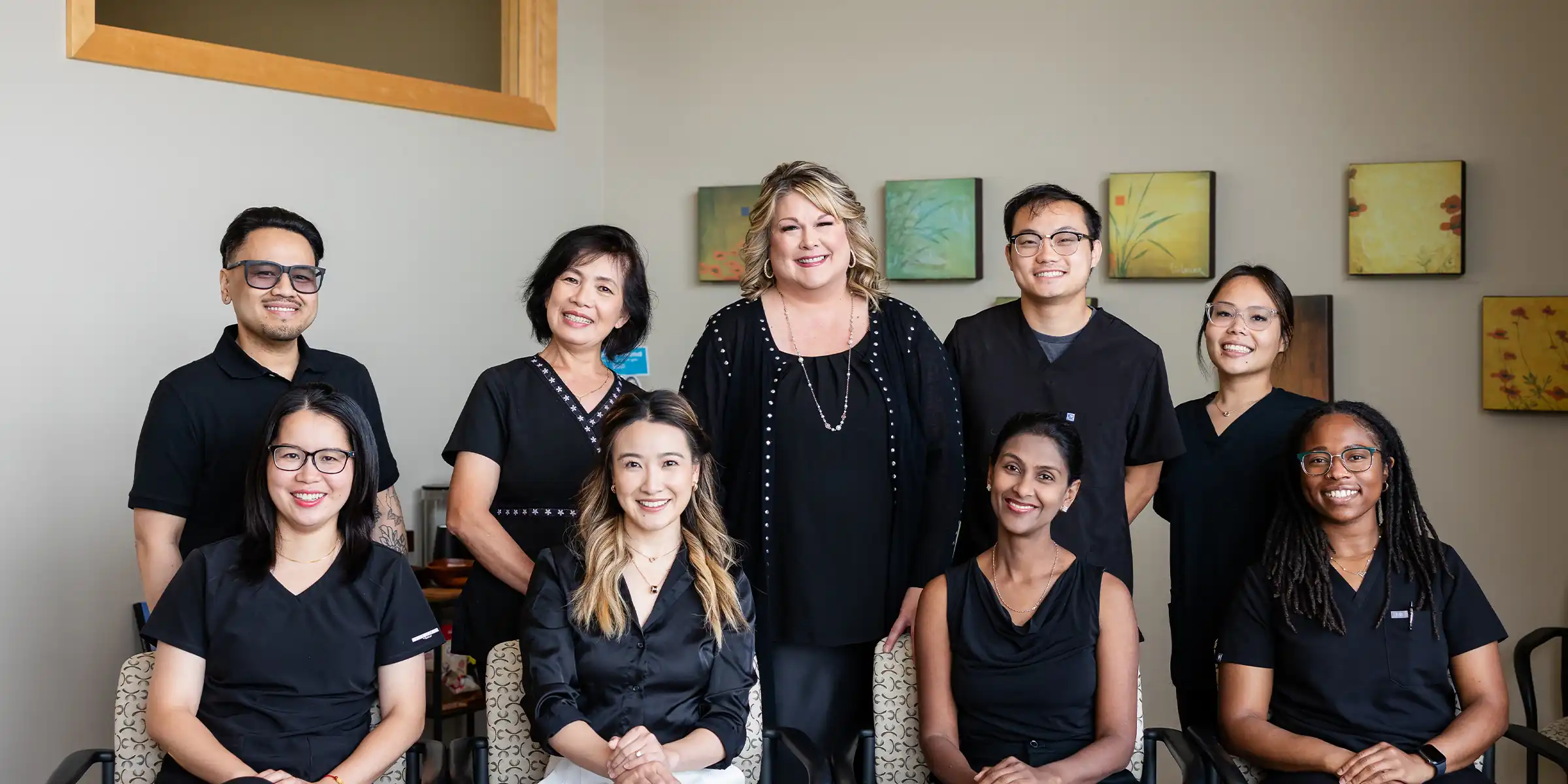 The Redmond Way Dentistry Team all together smiling.