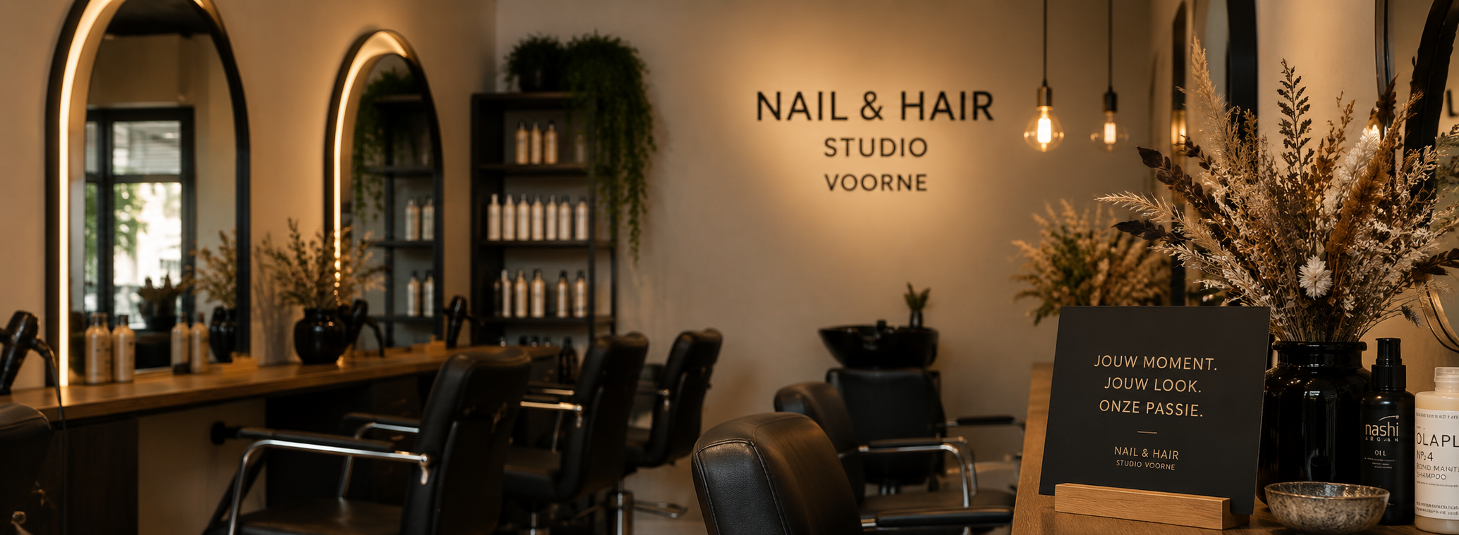 Sfeervolle salonruimte van Nail & Hair Studio Voorne