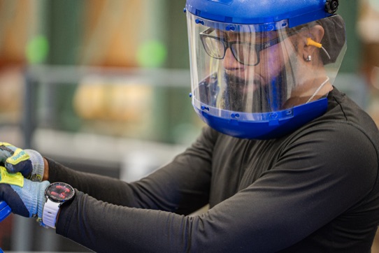 Accelevation technician bolting a SkyBridge frame