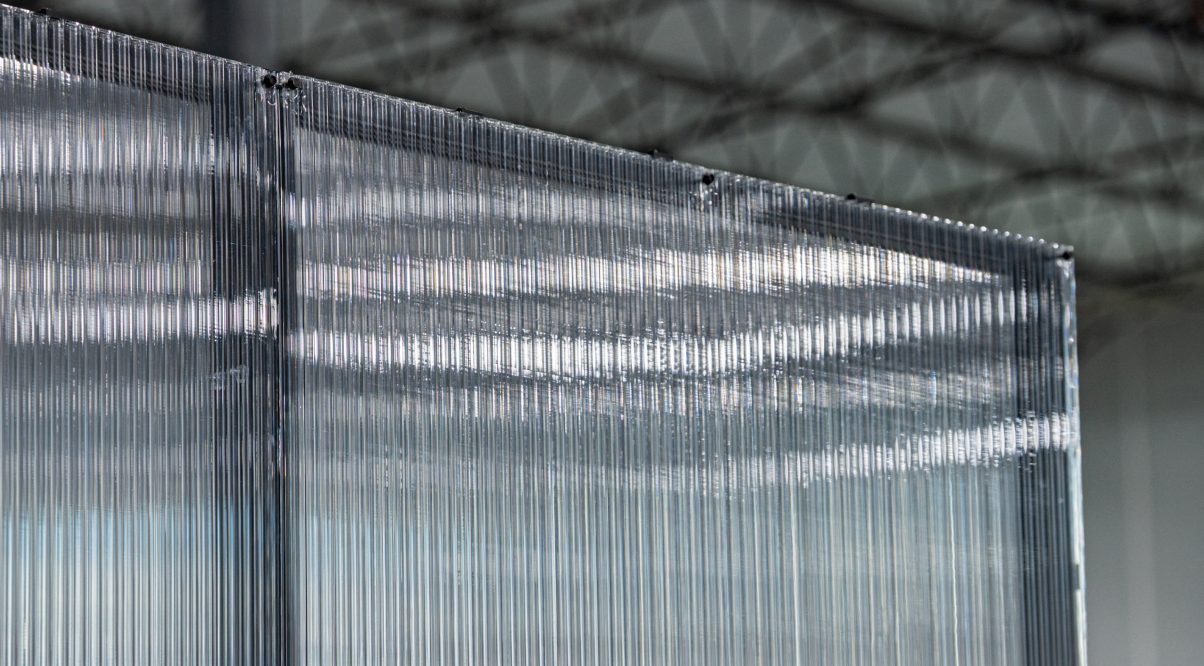 Containment panels installed in a data hall