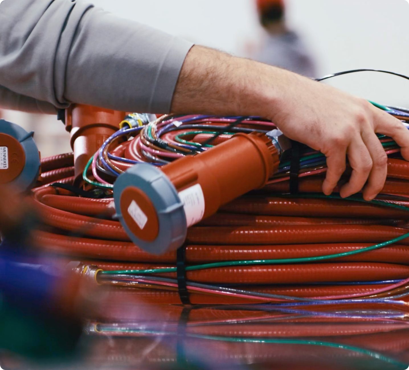 Coiled branch circuit whips ready for shipment