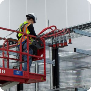 Overhead installation work from a lift