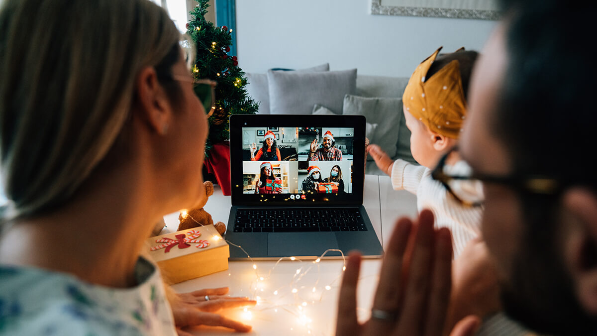 a group of people watching a television
