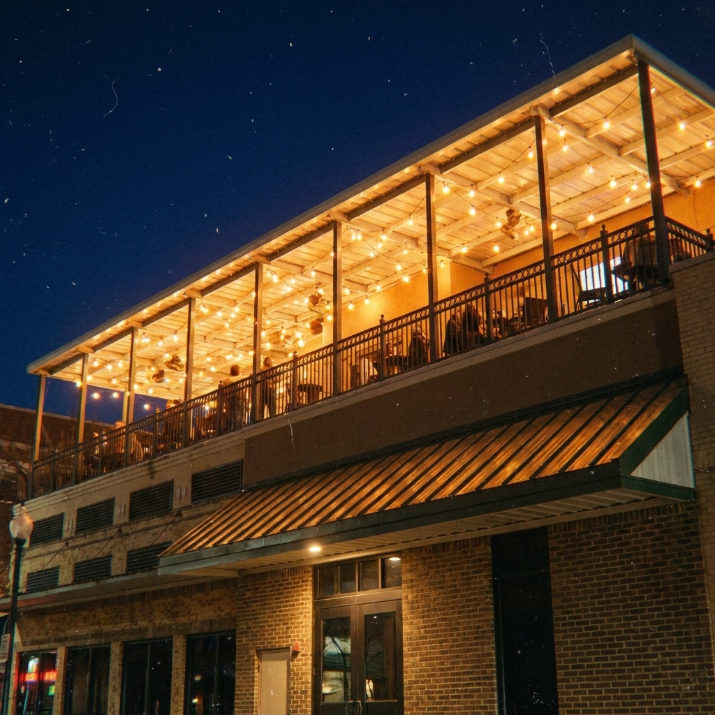 Wide view of downtown Waco from The Rooftop at Encore