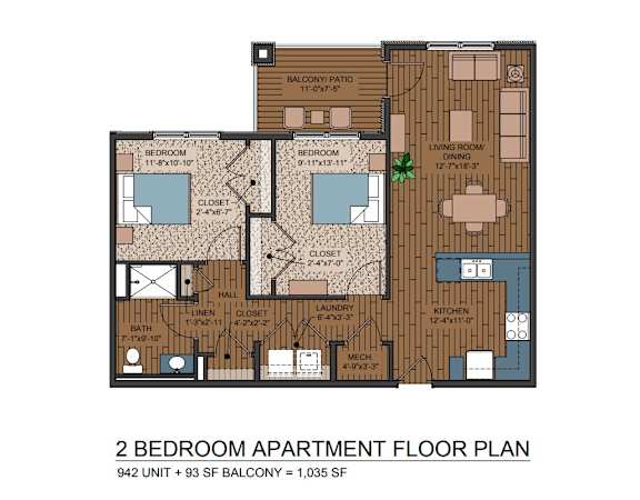 two bed two bath stock image