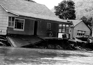 Home damaged by 2001 Sycamore Creek Flood.