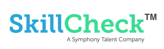 SkillCheck logo with blue Skill and green Check text with tagline underneath.