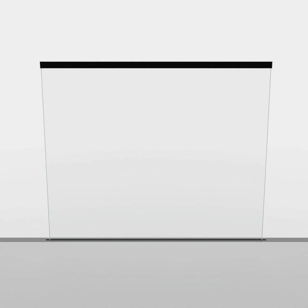 Glass Recessed Base Rail system