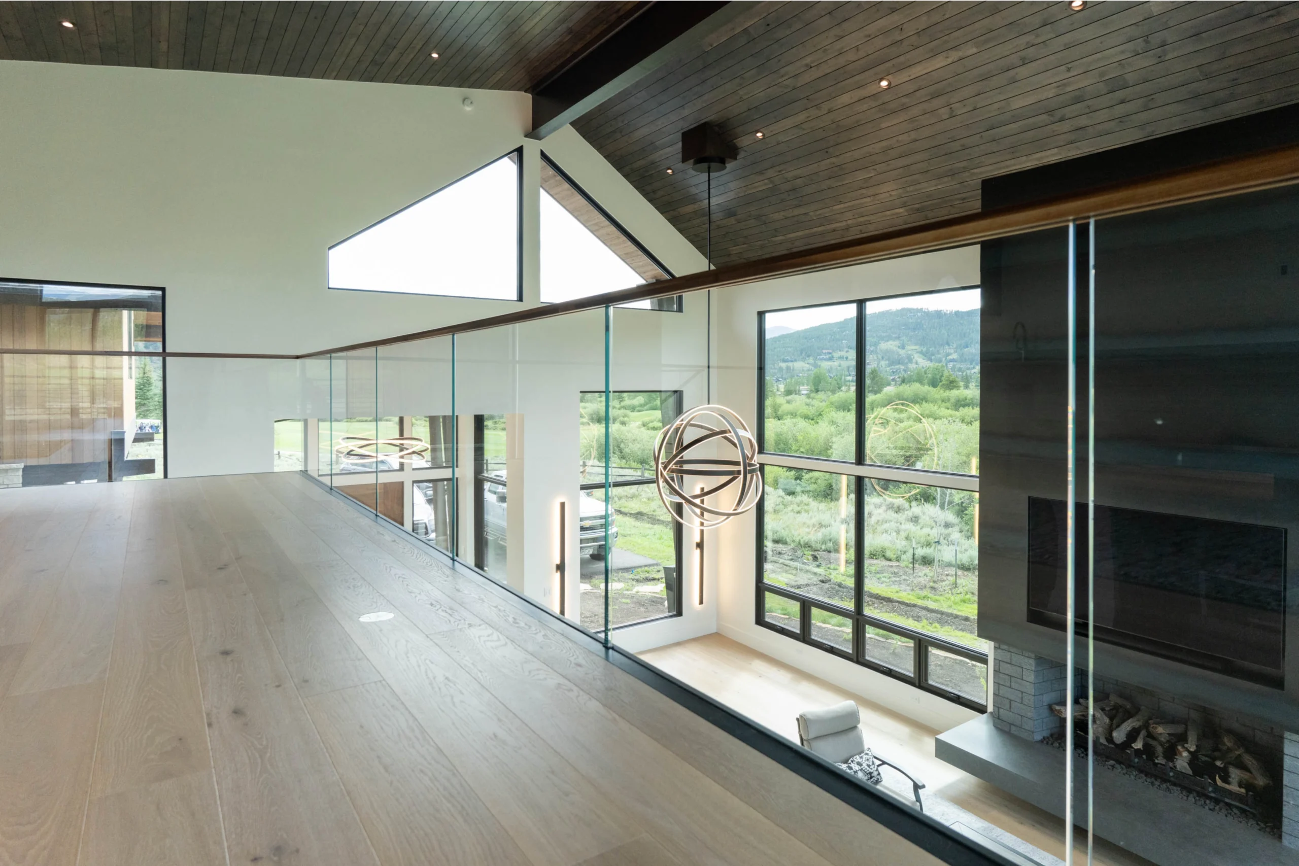 Recessed Base Rail on an interior second floor loft