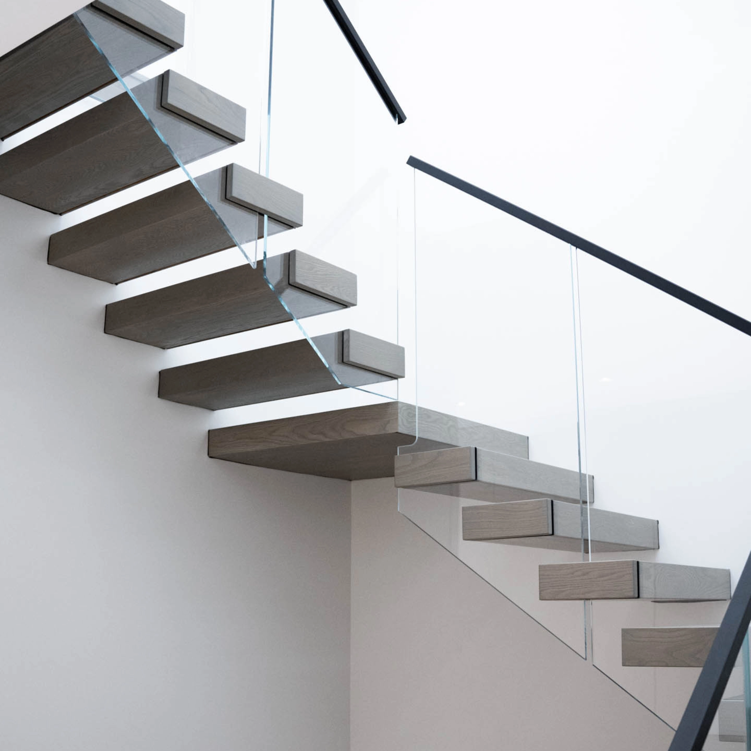 An ultra-modern FLIGHT Cantilever staircase