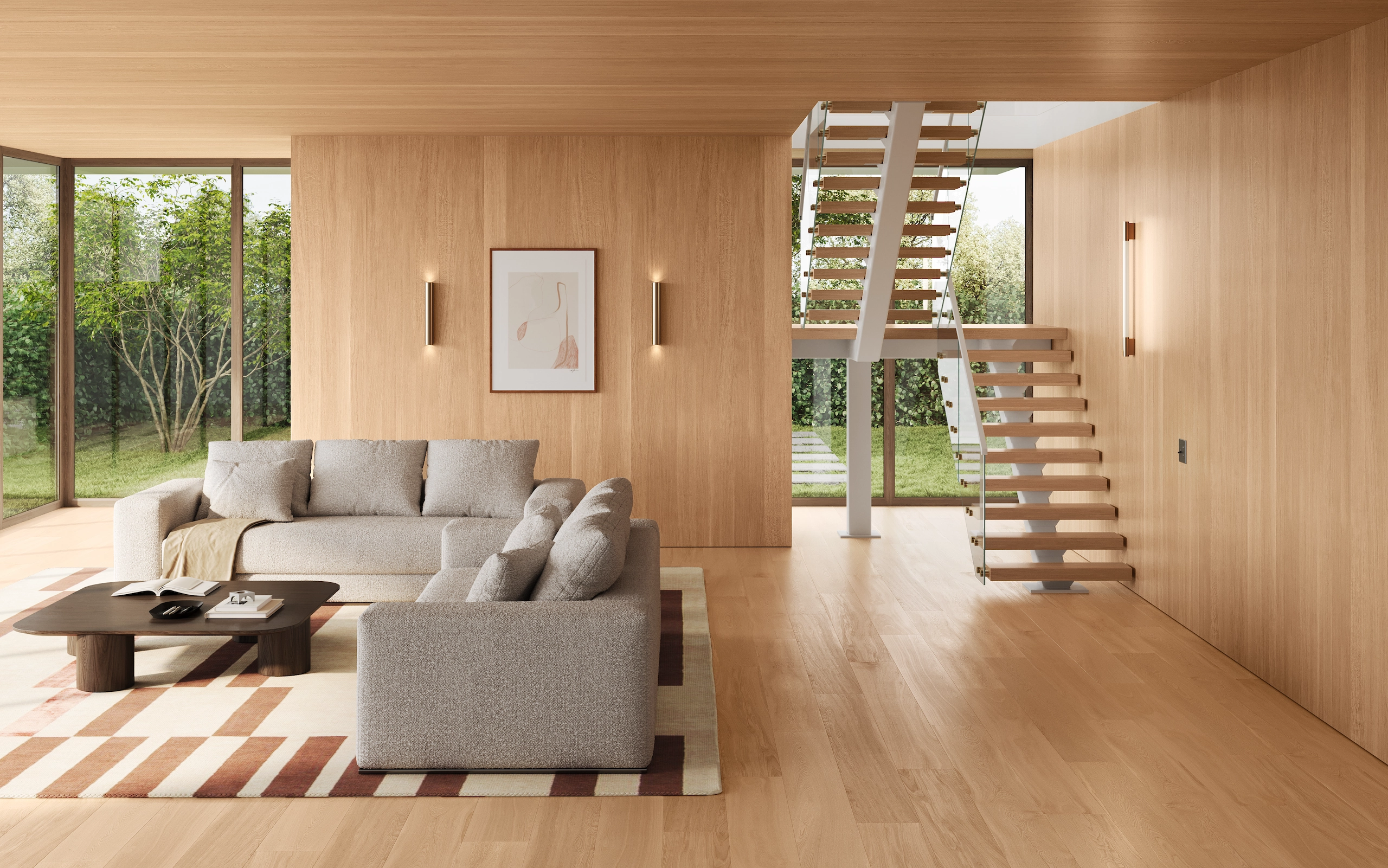 FLIGHT Mono treads in bleached white oak