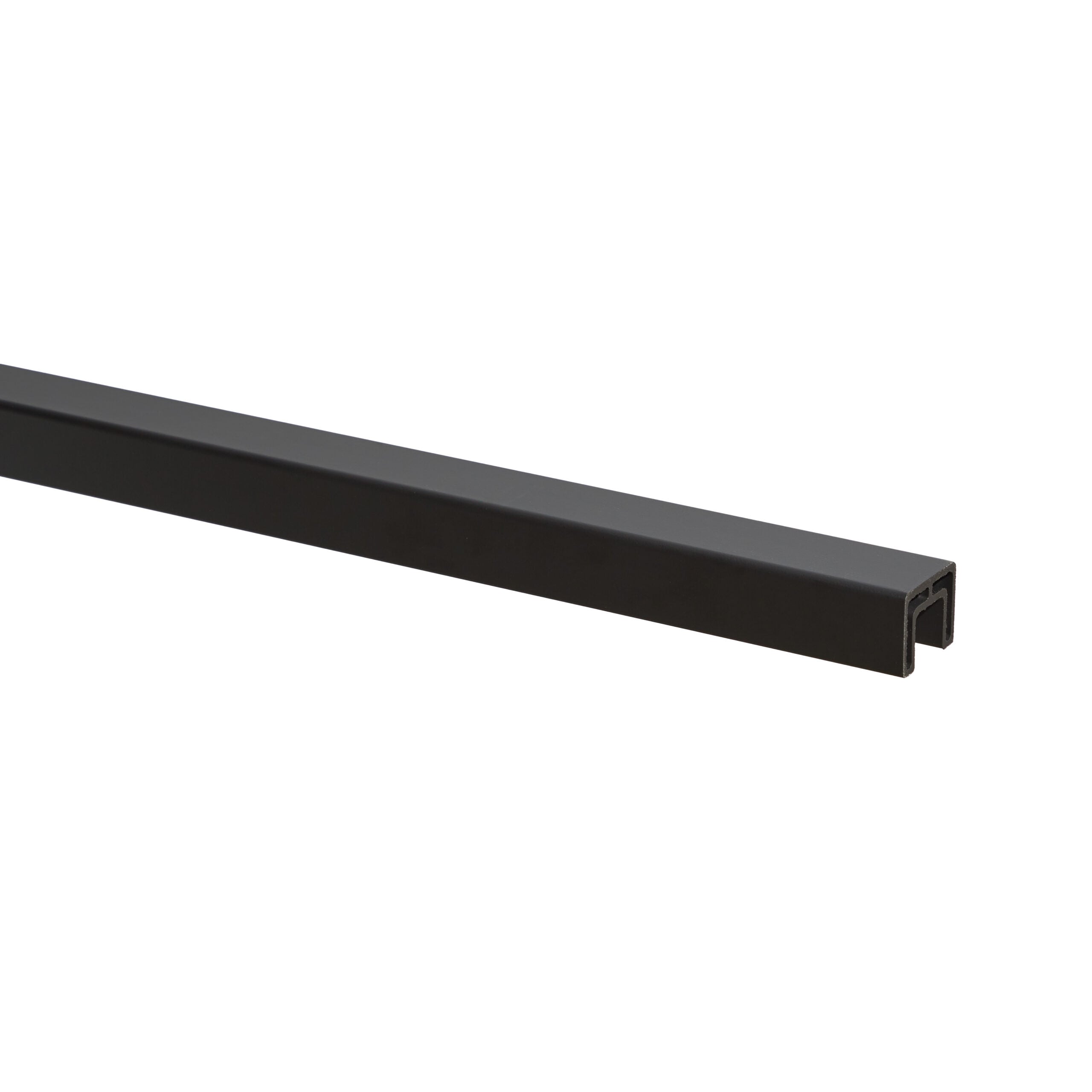 Aluminum cap rail in black