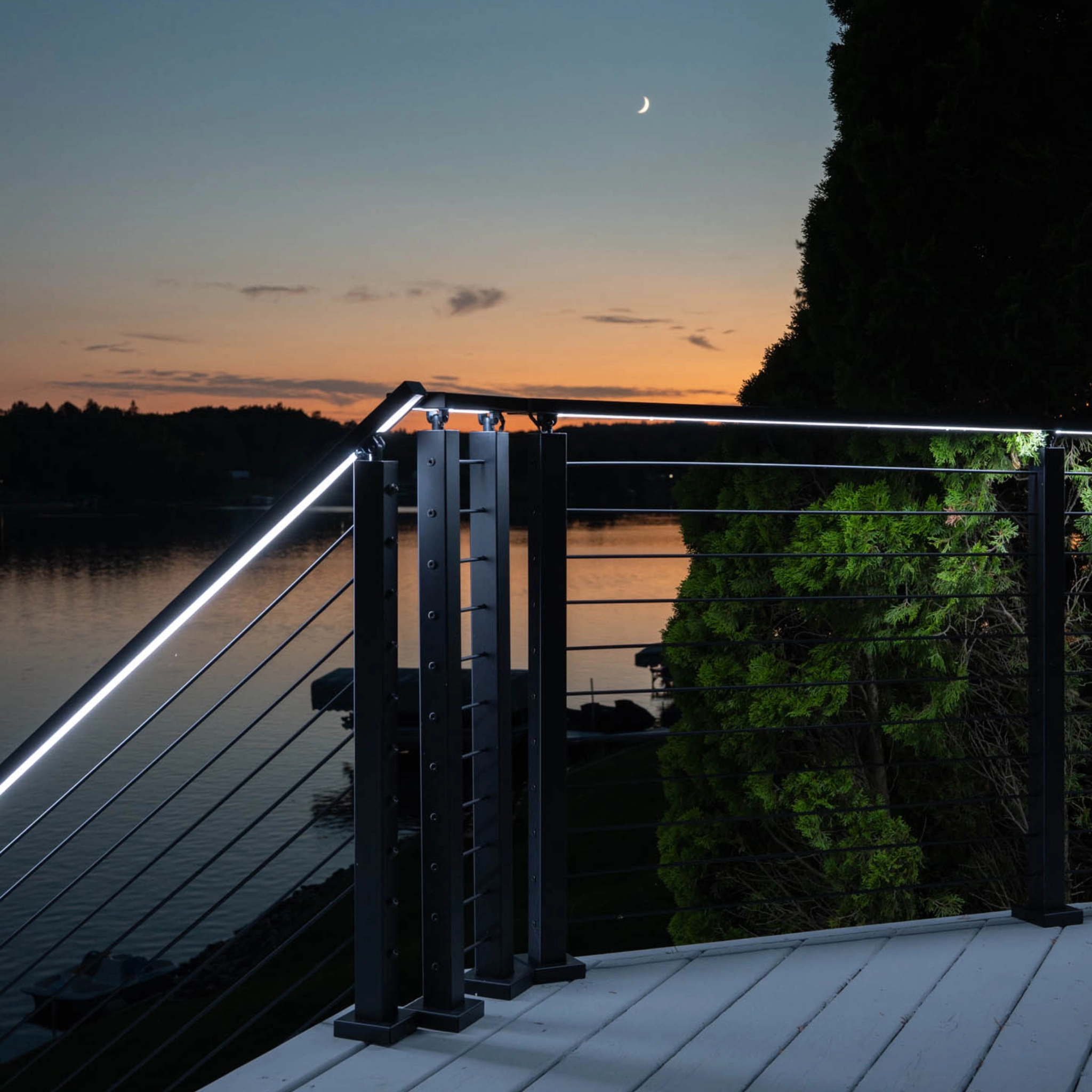 LED lighting integrated into a handrail