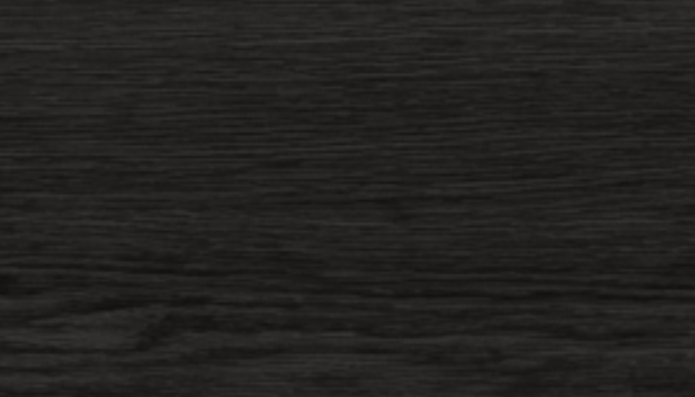 Deep satin black sits over a pronounced open grain in this swatch