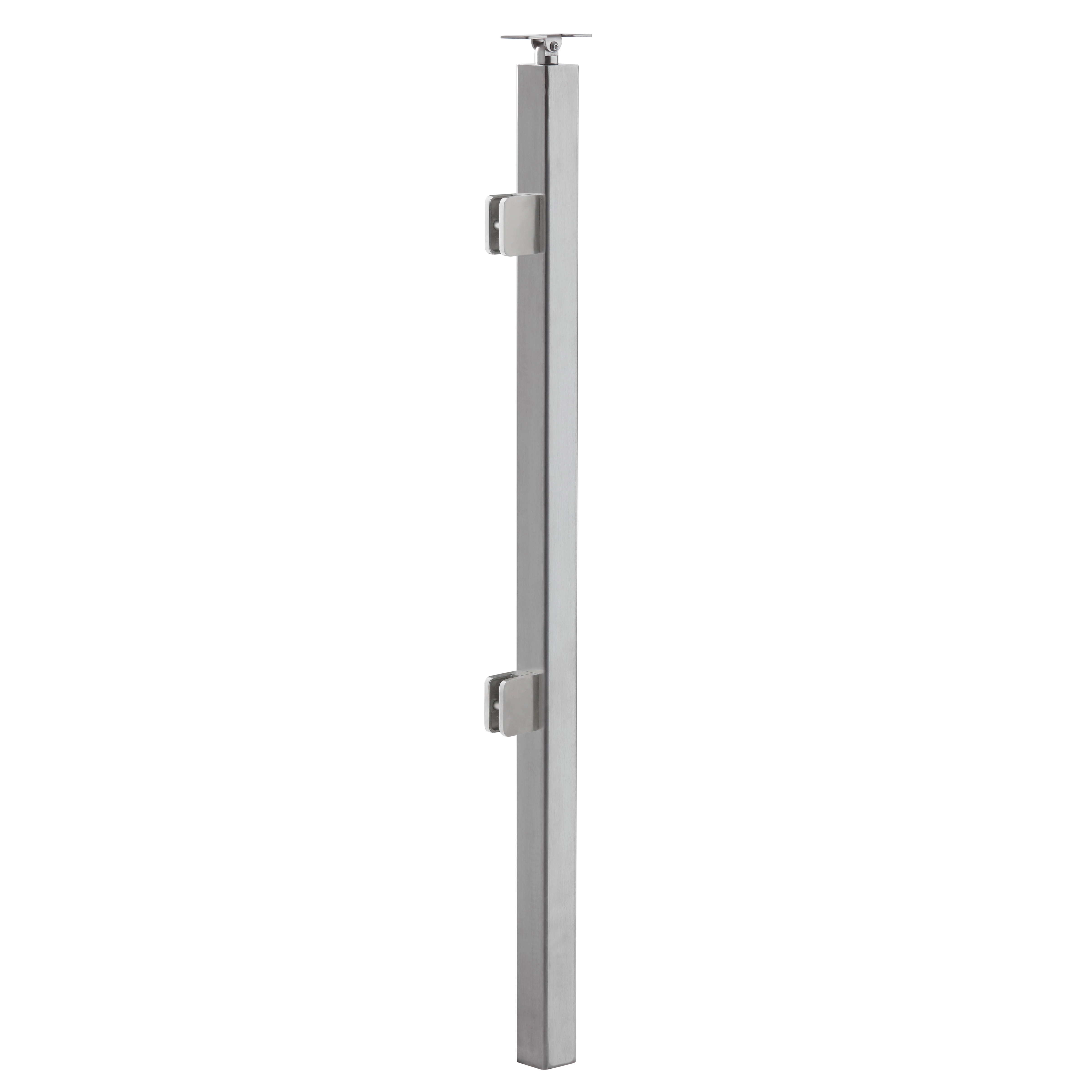Render of a glass post with a bare shaft made to set into a drilled hole