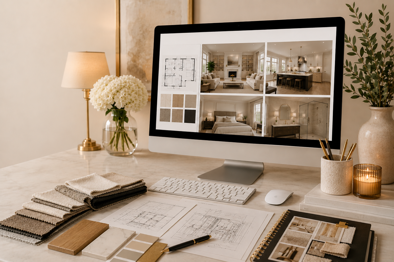 Virtual home staging and interior design by White Hot Homes.