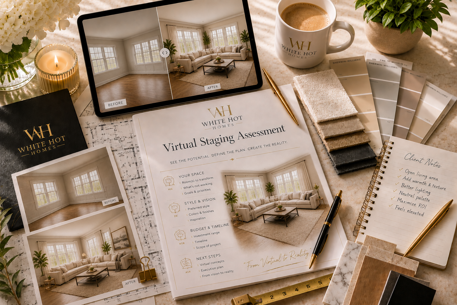 Download the free White Hot Homes Home Staging Guide featuring expert tips to prepare, style, and transform your home before selling or renovating.
