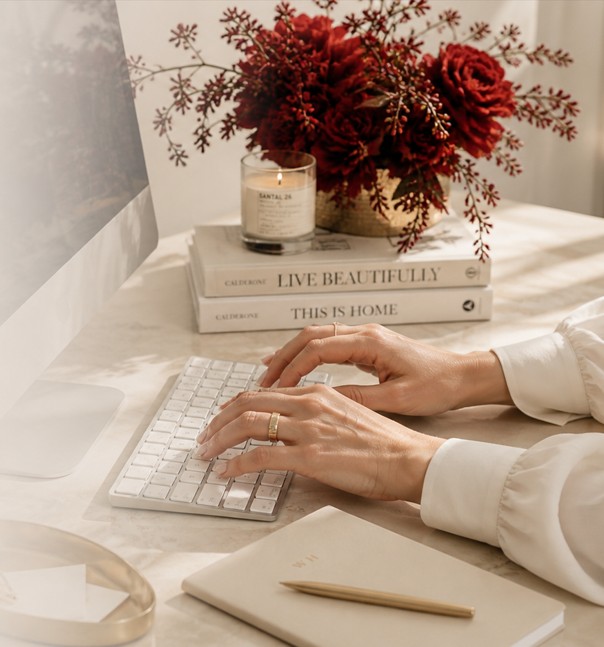 Erika Watson, founder of White Hot Homes, specializing in virtual staging, interior design, procurement, and project management.
