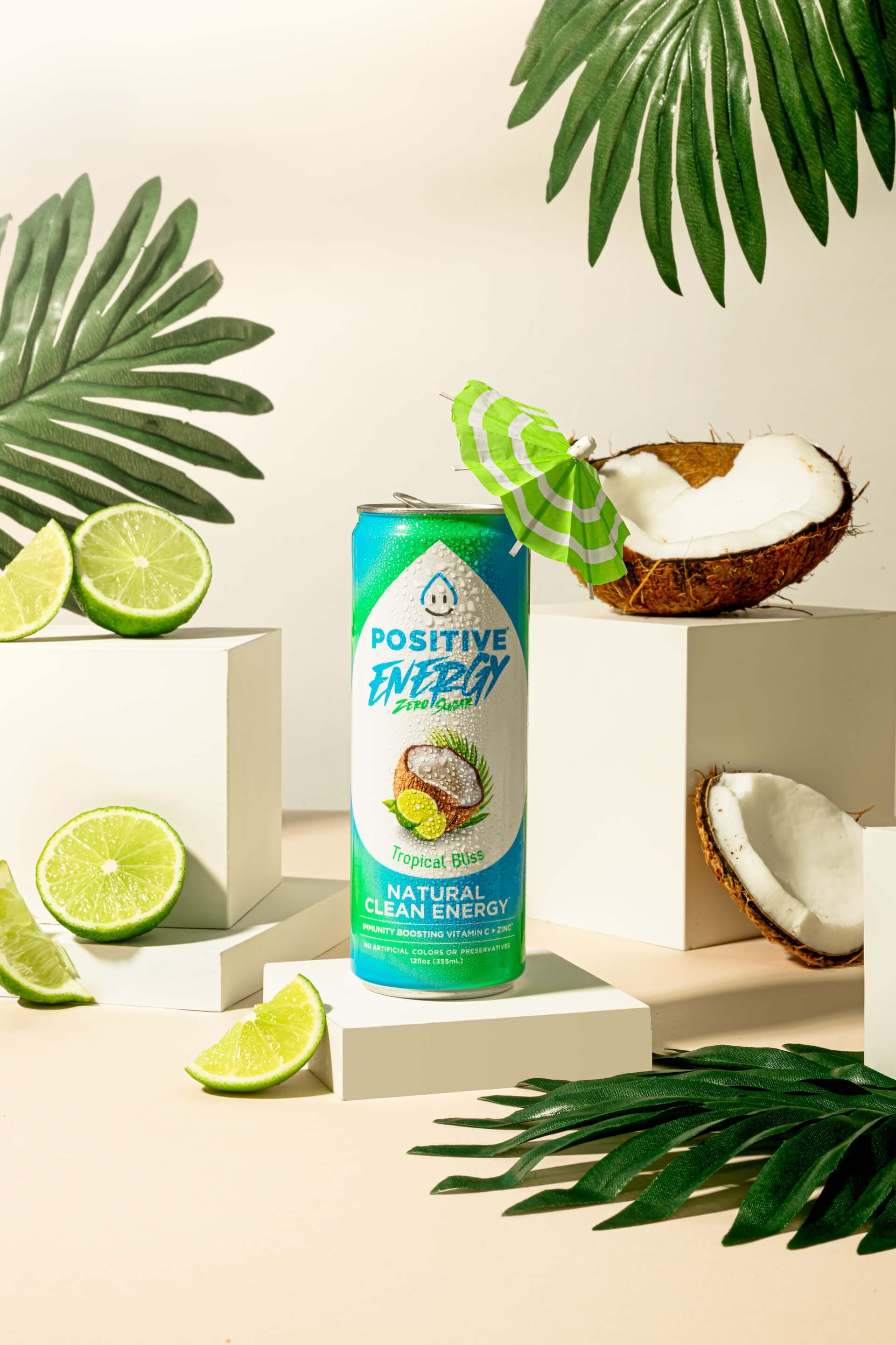 Tropical drink in cans