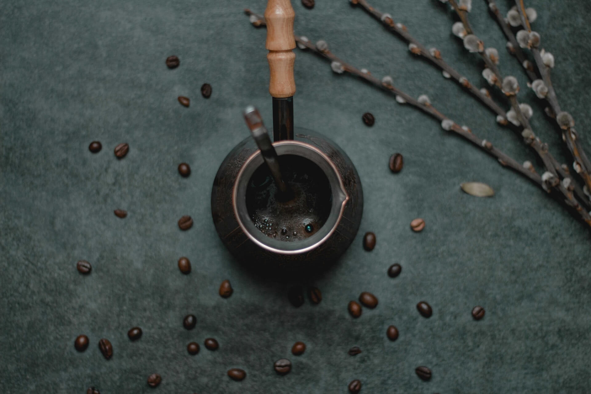 Coffee maker with coffee beans