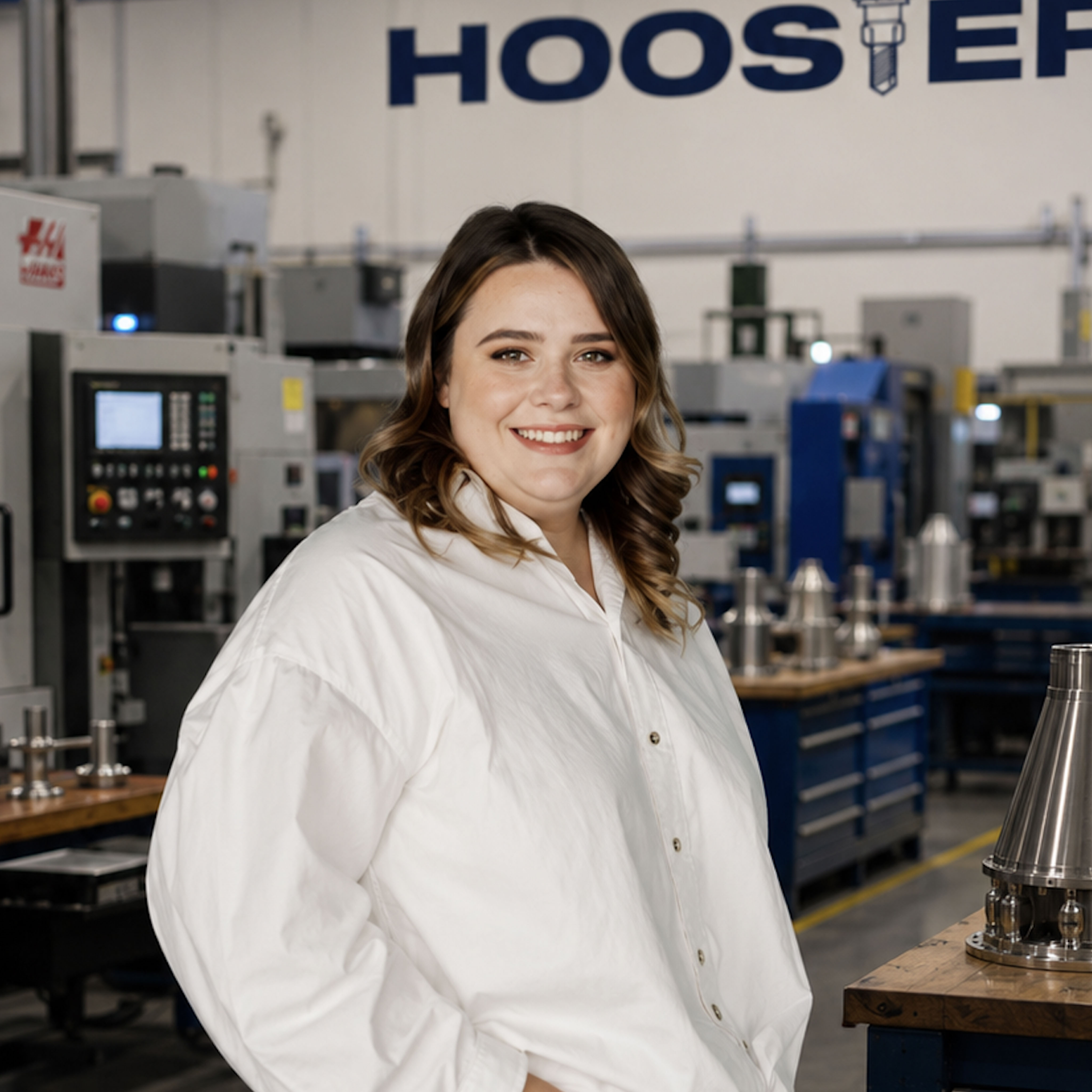 Hoosier Precision Manufacturing — a manufacturing executive on the production floor.