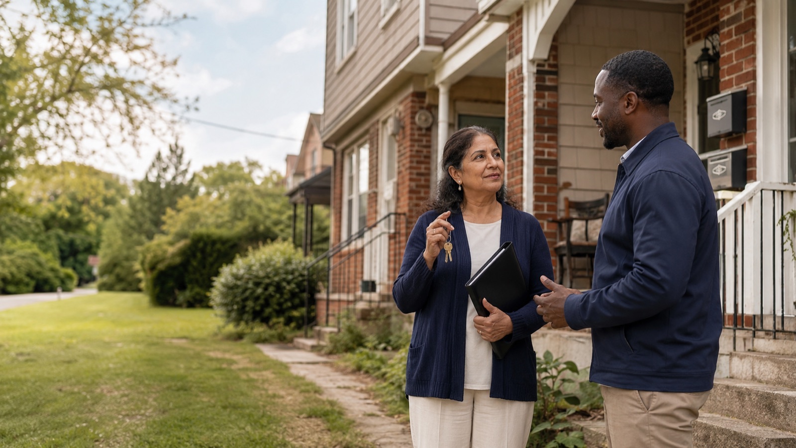Landlord reviewing rental property options with Handsome Homebuyer