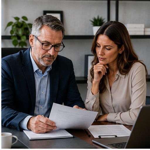 CPA reviewing finances with a client