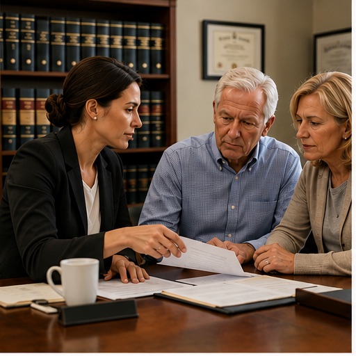 Estate planning attorney meeting with heirs
