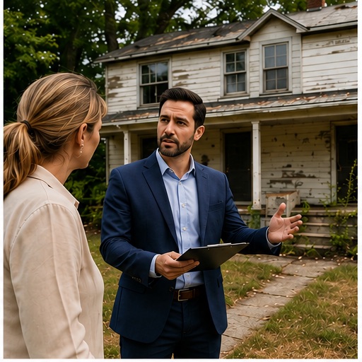 Real estate agent with clients