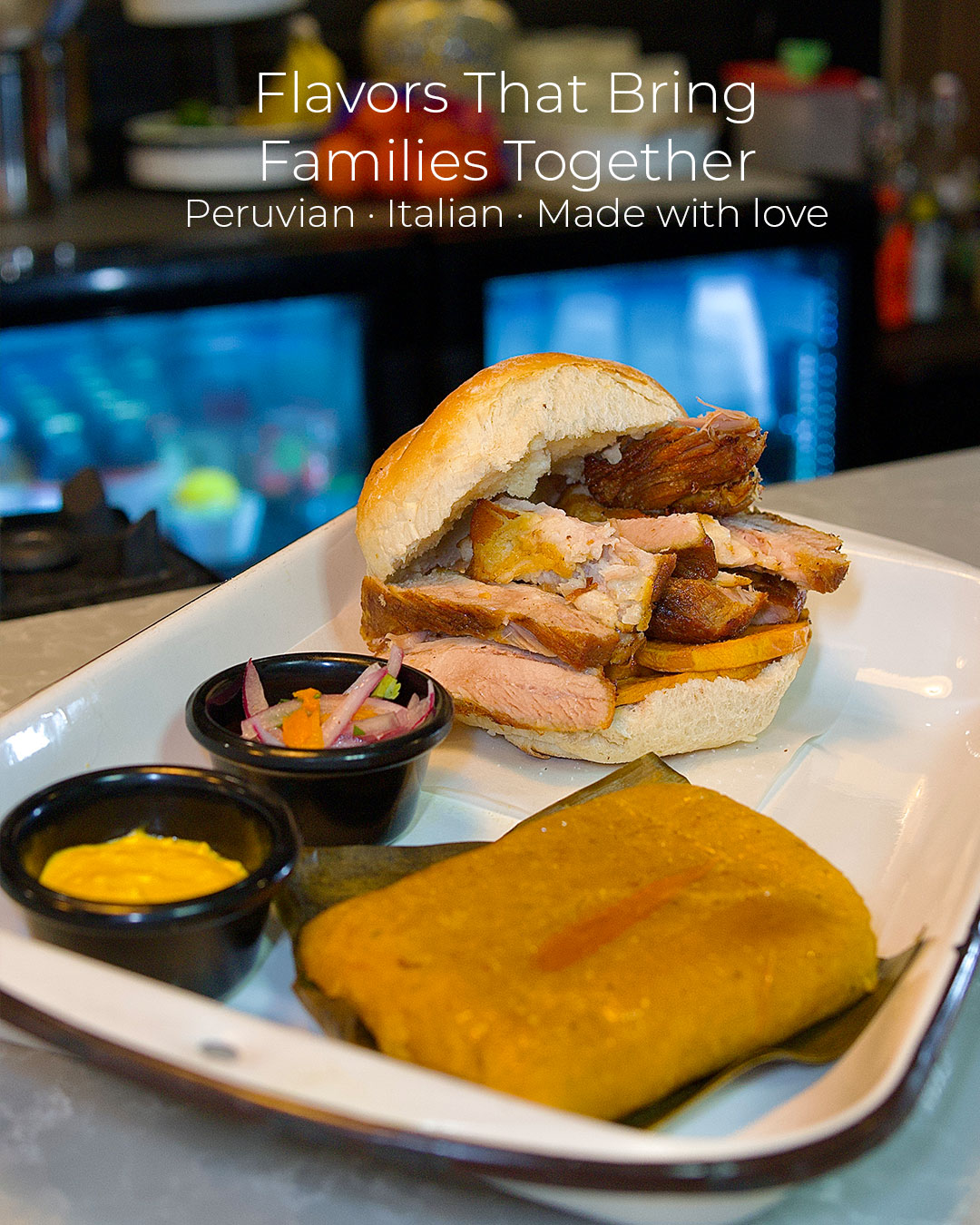 Pan con chicharron close up