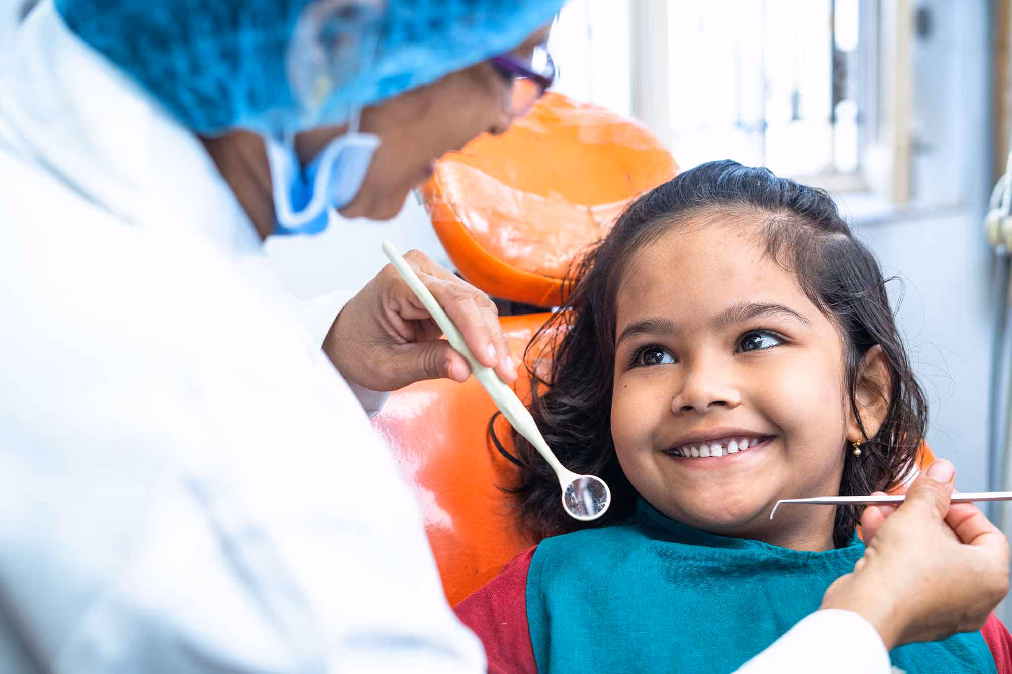 girl dental exam