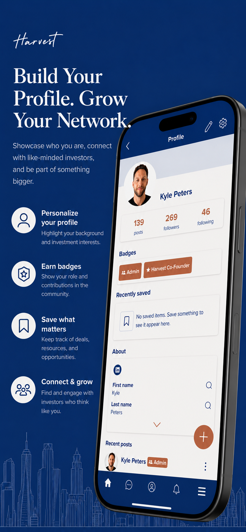 Harvest app profile