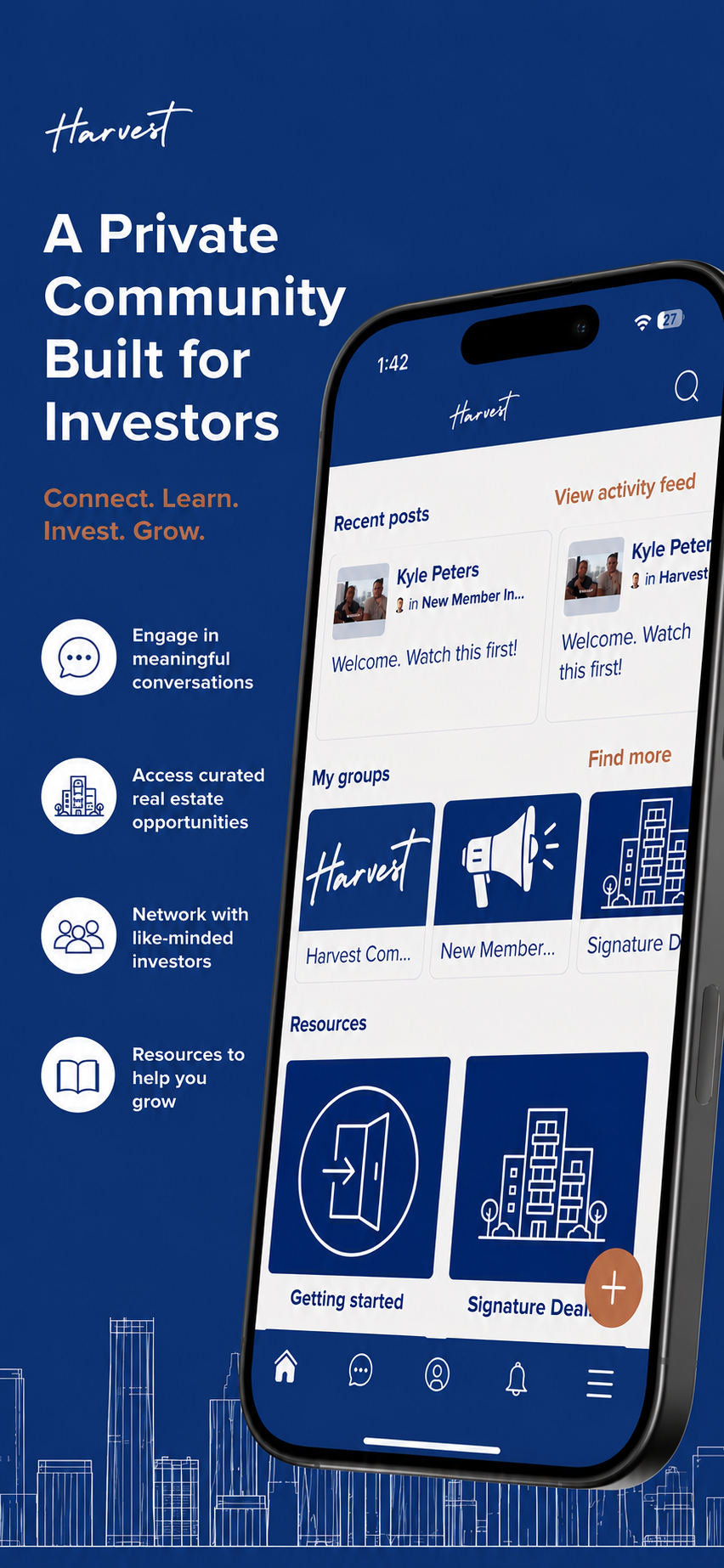 Harvest app home