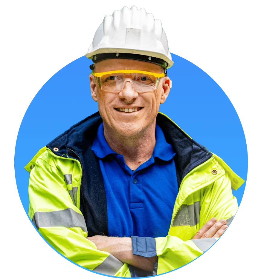 Profesional de construcción en obra