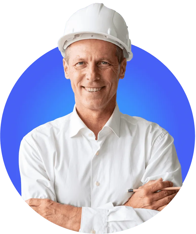 Profesional de construcción en obra