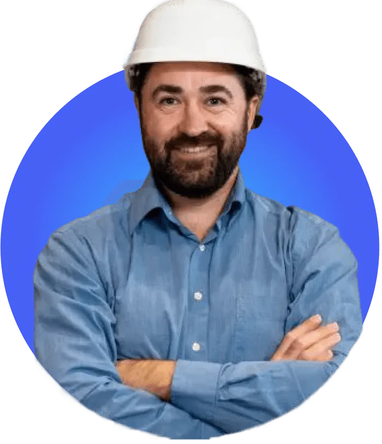 Profesional de construcción en obra