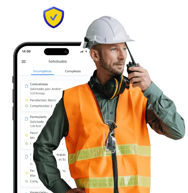 Supervisor en terreno con solicitudes y firmas electrónicas en DataScope