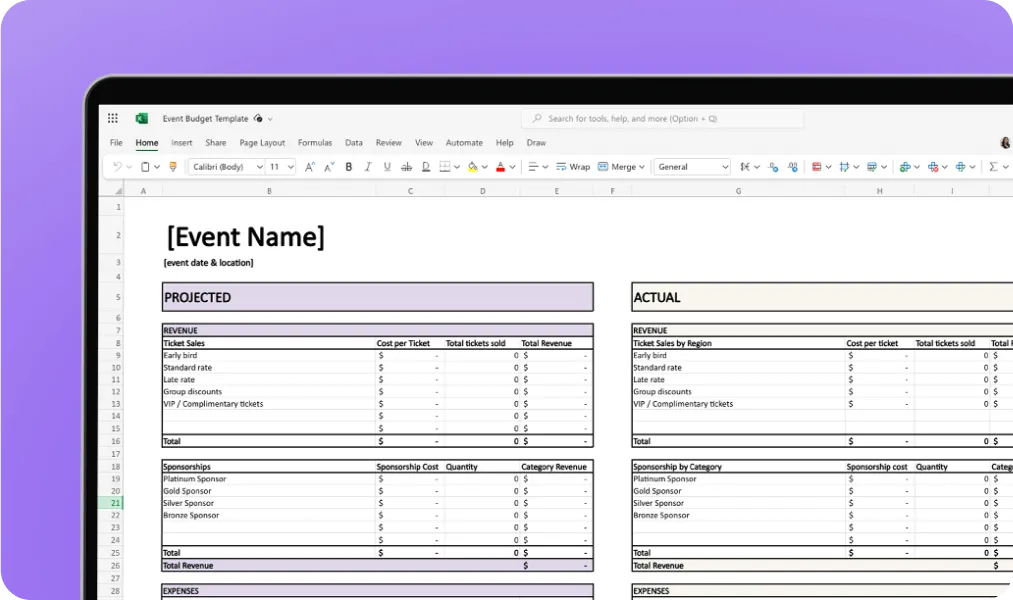 Event Budget Template
