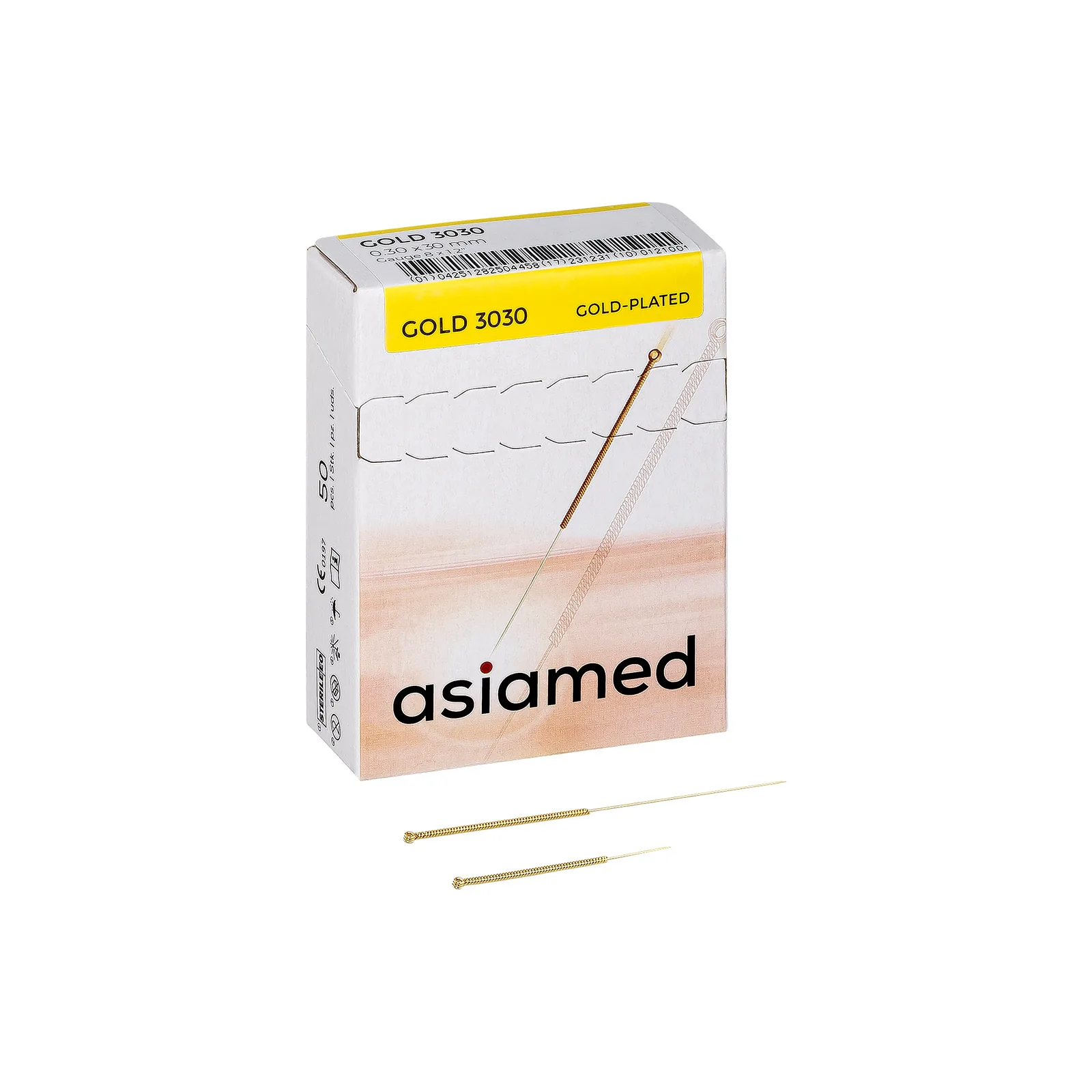 Verpackung asiamed Gold Akupunkturnadeln