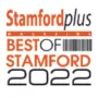 Stamfordplus Best of Stamford 2022 award logo in orange and black text.