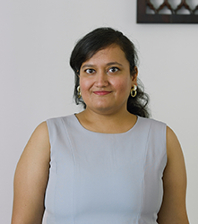 Photo of Shreya Ganesh, Senior Investment Analyst. She looks into deal sourcing, evaluating potential investment opportunities and actively collaborating with existing portfolio companies to address business development challenges.