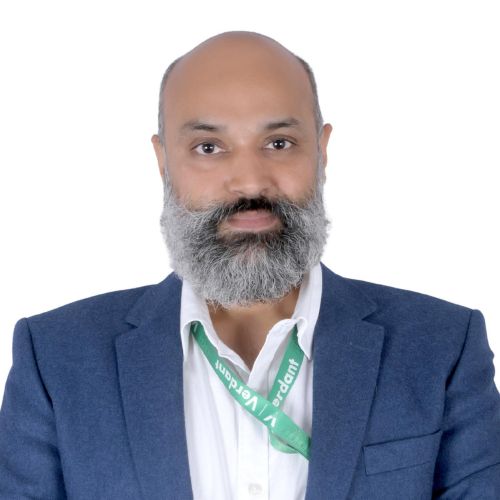 Portrait of Manish  Prahlad, Founder of Verdant Impact, a climate-smart agri-biotech company.