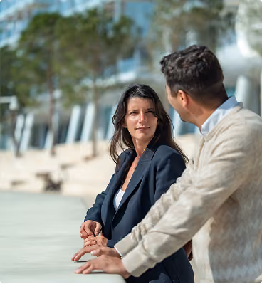 Life Properties agents, man and woman, outdoors
