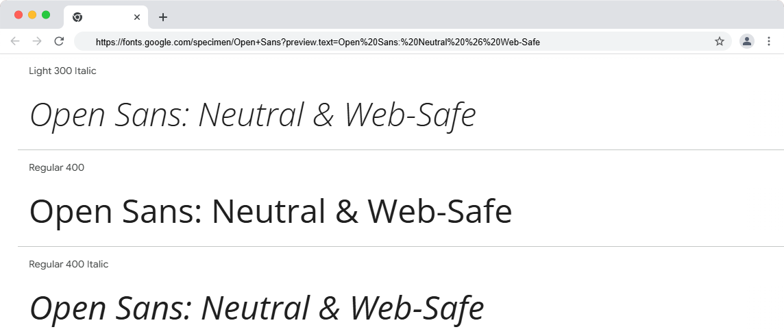 Open Sans Fonts