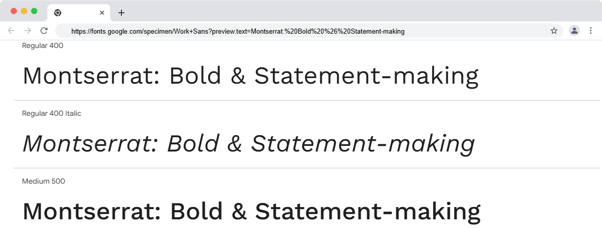 Work Sans Fonts