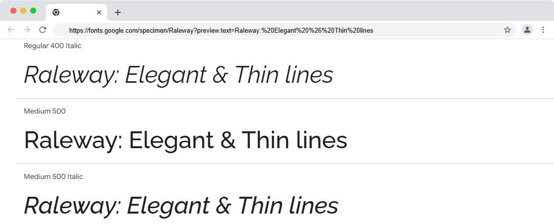 Raleway Fonts