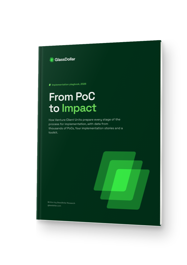 Cover of From PoC to Impact, the PoC implementation playbook by GlassDollar