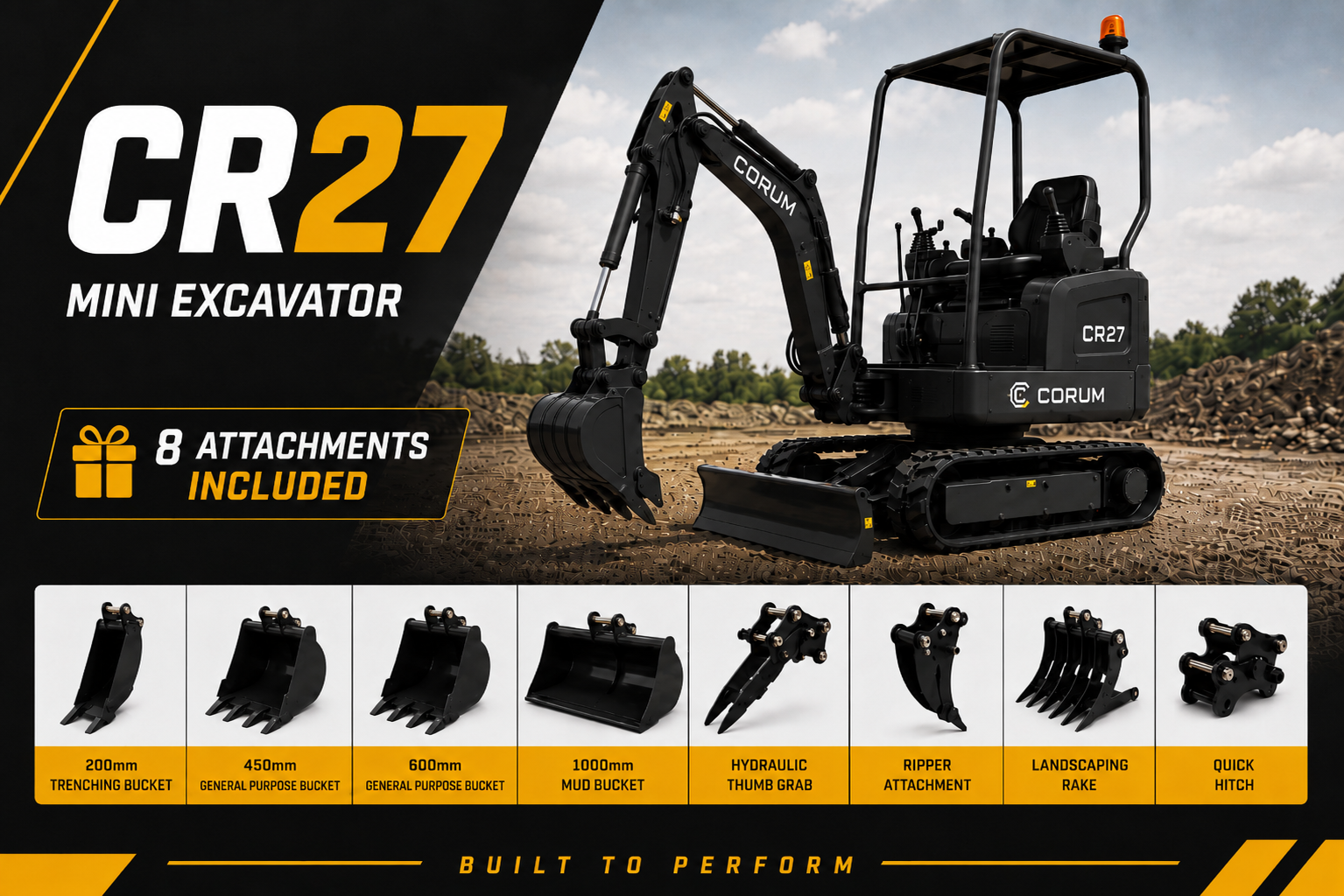 2.5-tonne class digger with 8 attachments